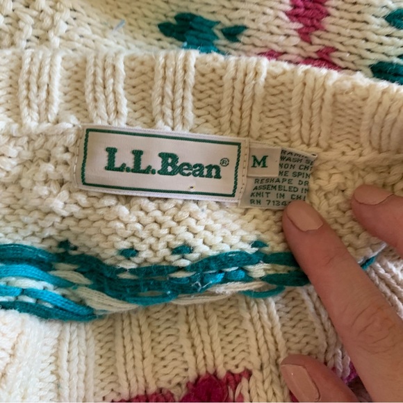 L.L. Bean Fair Isle Cable Knit Sweater - Picture 12 of 12